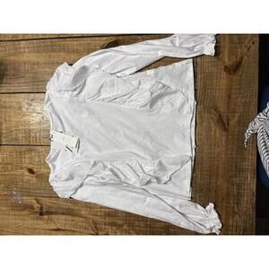 New Zara White Long Sleeve Ruffle Detail Top  Kids Size 11 12 Girls